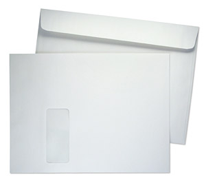 9 x 12 Booklet 28lb White Wove Vertical Window 1